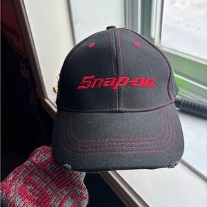 Snap-on Black and Red Cap